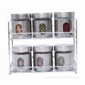 6-piece glass storage canister set with stand, for kitchen